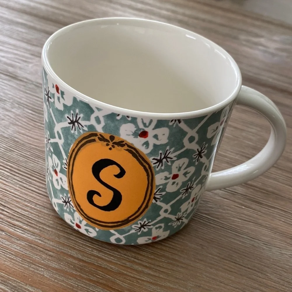 Anthropologie Jo Quote Monogram Mug Letter Initial S Coffee Tea Cup